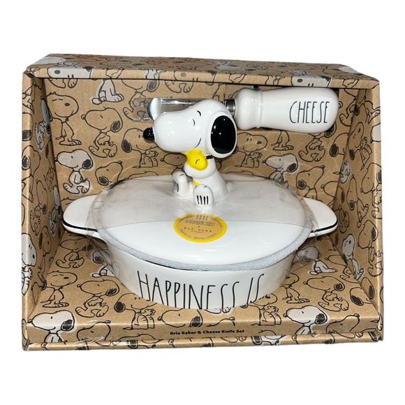 Rae Dunn Other - Rae Dunn Magenta Peanuts Snoopy CHEESE Covered Casserole Baking Dish AND Knife